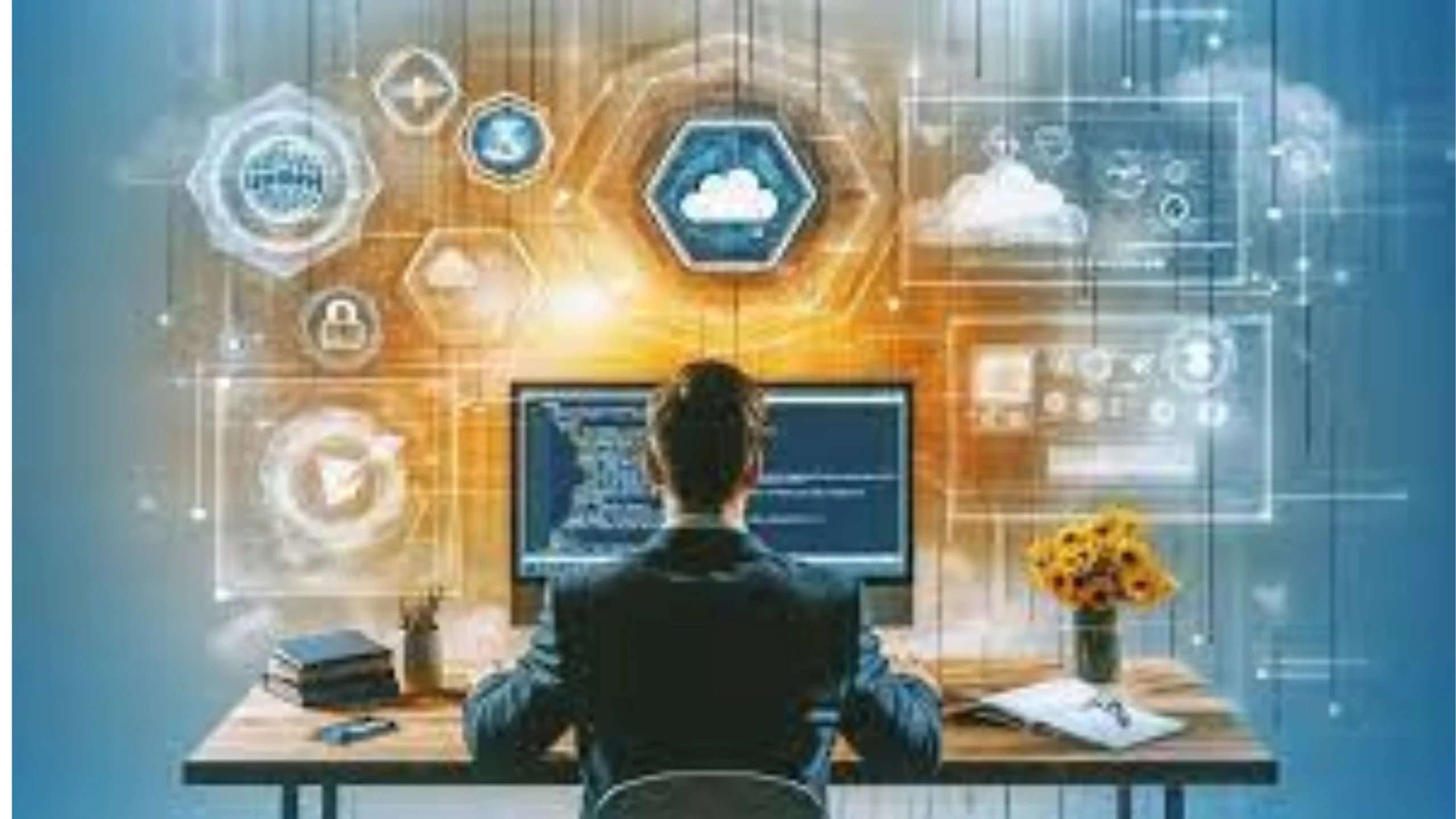 Professional attending SAP ABAP Training in Hyderabad with cloud technology and coding interface on screen